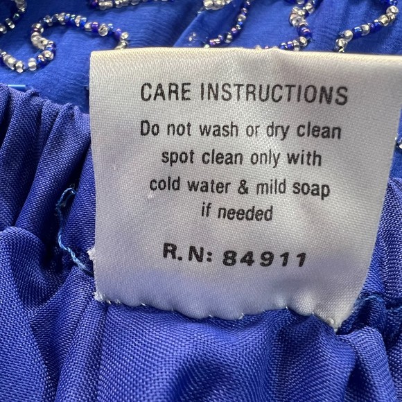 Vintage Elegance by Anuja Blue A Line Sequin and Beaded 100% Silk Skirt M - Picture 5 of 12